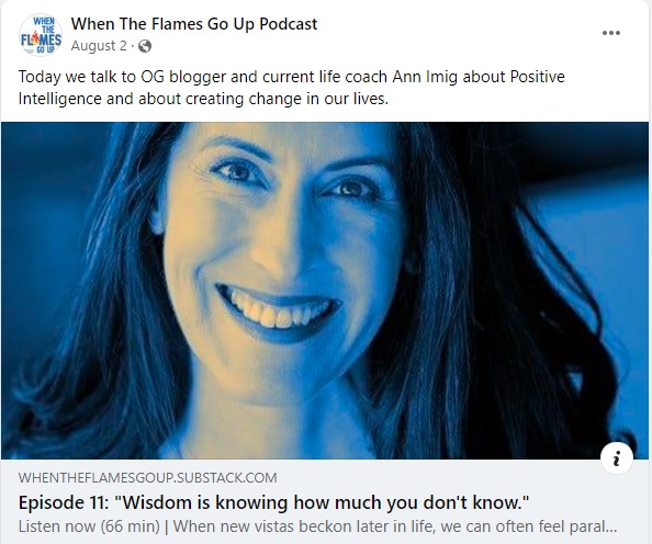 photo of life coach Ann Imig for Whent The Flames Go Up podcast interview